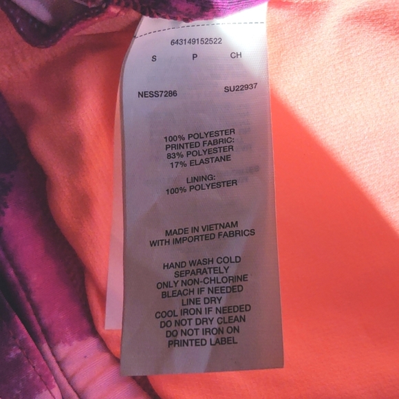 Nike Cascade Sport Fuschia Tankini Swim Top Draped Open Back Size Small - Picture 10 of 11